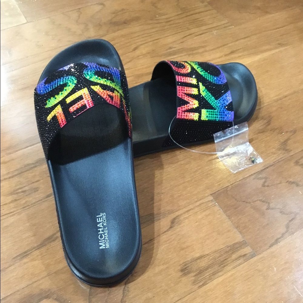 Michael kors Gilmore rainbow slide sandals